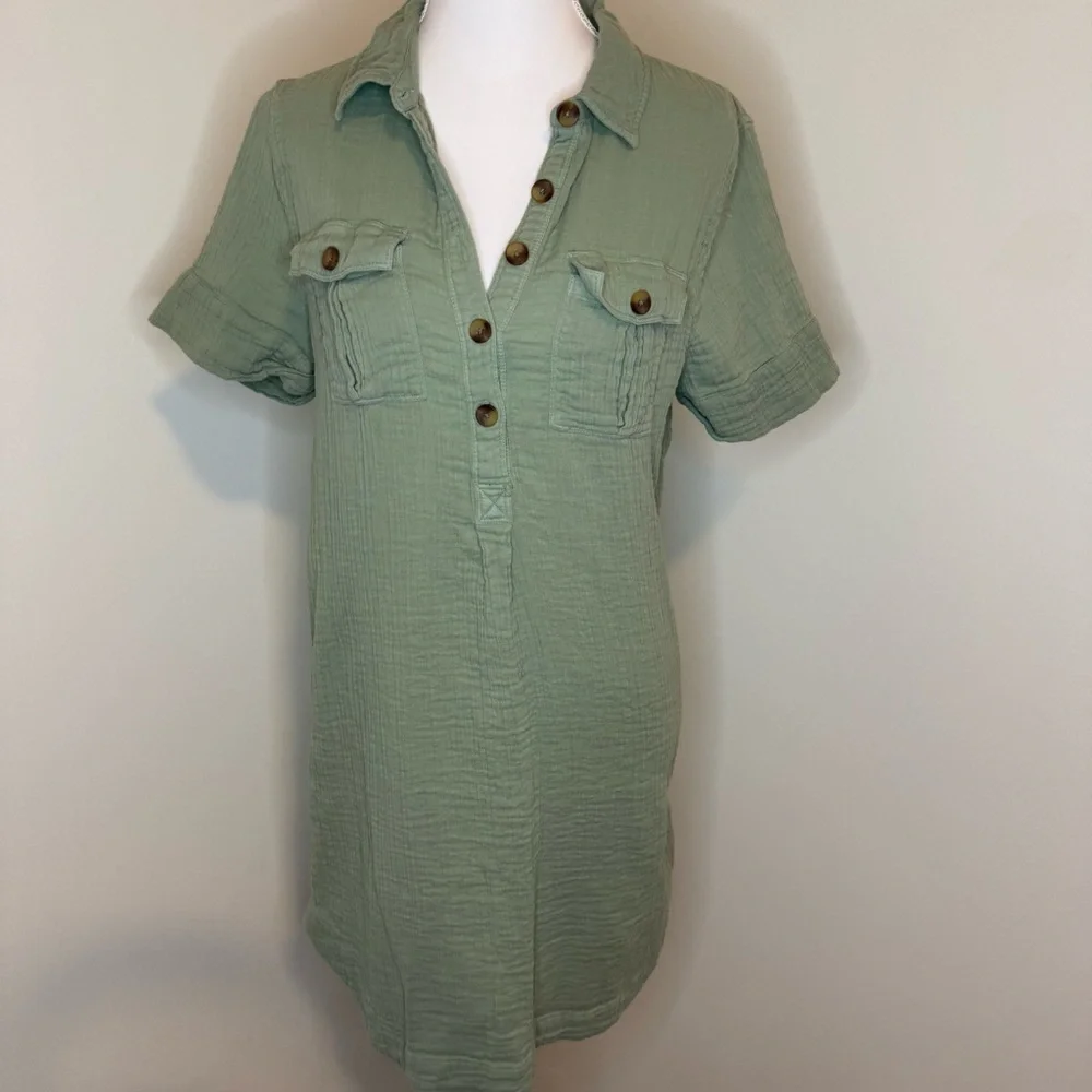 Vineyard Vines Sage Green Mini Gauze Dress